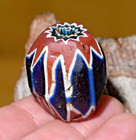 Antique Venetian Seven Layer Chevron Italian Drawn Cane Glass Bead African Trade