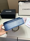 Chanel 24s Denim Horseback Messenger Bag Shoulder Bag Size 23x15cm