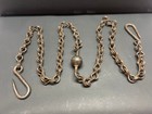 Old Vintage Rare Hand Forged Rustic Iron 8 Shape Chain With 2 Hooks   1 Ball