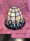Vintage Tiffany Style Stained Glass Bell Shaped Lamp Shade 5 75  L X 8 75 W  Br