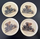Vintage Kruger National Park South Africa Set Of 4 Mini Plates Coasters