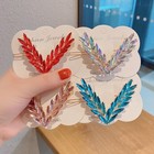 Luxury Crystal Hair Clip Women Korean V Shape Buckle Hairpin Fashion Headwear Gi