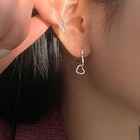 Women s Fashion Double Heart Earring Ear Buckle New Hip Hop Style Jewelry Gift