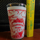 Vintage Federal Glass Frosted Souvenir Glass Tumbler  Yellowstone Park-4 75   