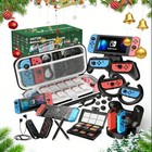 27-in-1 Bundle carrying Case grips wheels   Screen Protector For Nintendo Switch