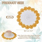 2pcs Crochet Handmade Doilies 8 2  Placemats Lace Coasters White  Light Yellow
