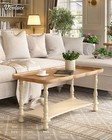 Secondhand 40   Rustic Unfinished Wood Square Vintage Coffee Table  Beige