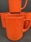 Mid Century Modern Gerz Germany Stoneware Lava Red Coffee Cups  4 