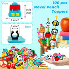 100 Pcs Pencil Toppers Decoration pen Straw Topper Clips Decor Bulk Pencils Topp