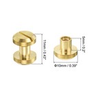 8pcs Brass Chicago Screw  5mm Leather Rivets Binding Stud Nail For Belt