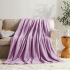 Fleece Blanket Throw Size Lilac Lightweight Super Soft Cozy Luxury Bed Blanke   