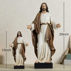 Shineonangel 20 Inch Jesus Statue With Open Arms  Hand 20inch  Brown Robe