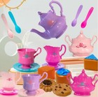 Tea Party Set Kids Play Pretend Kettle Cookies 21 Pcs