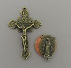 22 Pc Rosary Crucifixes 11 Crosses   11 Centers Rosaries Part Finish Bronze New