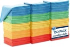 150 Pack Microfiber Cleaning Cloth  Bulk Towels For Home  Reusable Microfiber   