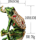 Kiss Pearl Frog Trinket Box Hinged Hand-painted Animal Figurine Collectible Ring