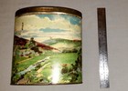 Original Rare  Antique 9  High Advertising Devon English Toffee Oval Shape Tin