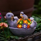 Solar Turtle Figurines Garden Decor  Cute Turtle Statue With Baby With 8 Led    