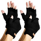 Warm Alpaca Wool Fingerless Gloves For Men   Women - Stretch Knit Half Finger Fo