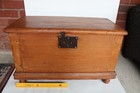 Antique 18th   19th Century Miniature Primitive Pine Blanket Chest  23 5  