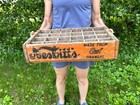 Vintage Nesbitt   s Wood Bottle Crate California Orange Soda Cedar Rapids Iowa Ia
