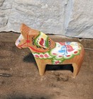 Vintage Nils Olsson Swedish Dala Horse 5    Hand Painted Wood Folk Art Sweden