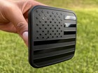 2 5  Usa Flag Metal Hitch Cover Plug - Fits 2 5  Receiver  Durable Black Finish