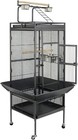 61   Black Large Bird Cage Playtop Wrought Iron Parrot Cage With Rolling Stand