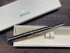 Authentic Rolex Ballpoint Pen Rare Silver Platinum Finish Wave Pattern In Box