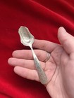 Antique Sterling Silver Tea Caddy Spoon Dutch Silver - Floral Engraving  9 Grams
