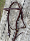 Hillside Oiled Harness Leather Western Browband Headstall W brass Buckle Us Made
