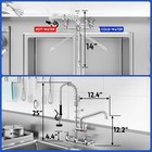 Commercial Wall Mount 25  Stainless Steel   Brass Faucet With Pre-rinse Sprayer