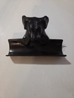 Vintage Black Bakelite Dog Paperweight Or Letter Holder