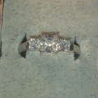 Stunning 3 Princess Cut Stainless Steel Cz Engagement Ring Band Women s