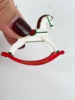 Pair Of Two Miniature Small 1985 Wooden Rocking Horses Doll House Christmas