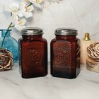 Red Amber Depression Style Glass Salt   Pepper Shakers  Vintage  Retro Kitchen