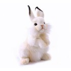 32cm Hansa White Standing Rabbit Plush Realistic Handmade Stuffed Animal Toy