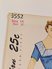 Simplicity 3552 Sun Dress V Back Pattern Ladies 14 Vtg 50 s Uc Square Neck Easy