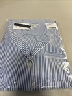 Petite Plume Seersucker Stripe Pajamas French Blue Pajama Set Womens Size Medium