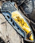 8 25  Wolf Spring Assisted Folding Pocket Knife Metal Belt Clip Engraved