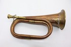 Vintage Bugle Made In India Brass Copper Horn 10 2 x4   W mouthpiece    Chain