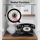 Retro Rotary Landline Phone With Mechanical Ringer vintage black Black