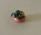 Jay Strongwater Enamel Frog Hinged Trinket Box  Pink Base With Flower Top