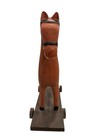 Vintage Hand Carved Dala Wood Folk Art Horse On Cart Figurine 7 1 2  Tall