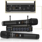 100 Channels Wireless Microphone Karaoke Mixer System With 2 Metal Handheld M   