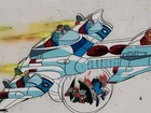Marvel Fantastic Four Animated Series Original Cel Animation Drawing Fantasticar