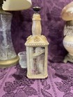 Decorative Bottle Stained Glass Hand Painted Upcycled Shabby Chic Flowers