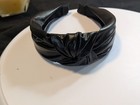 Black Faux Leather Knotted Headband Wide Padded Women s Hair Accessory