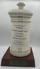 1972 Eli Lilly Apothecary Jar 12    Pharmacy Award Millionth Prescription W  Lid