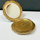 Vintage Stratton Compact Blue And White Floral Gold Tone Made In England
